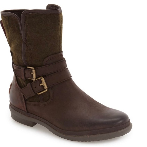 UGG Shoes - Ugg zip up brown leather boots size 7